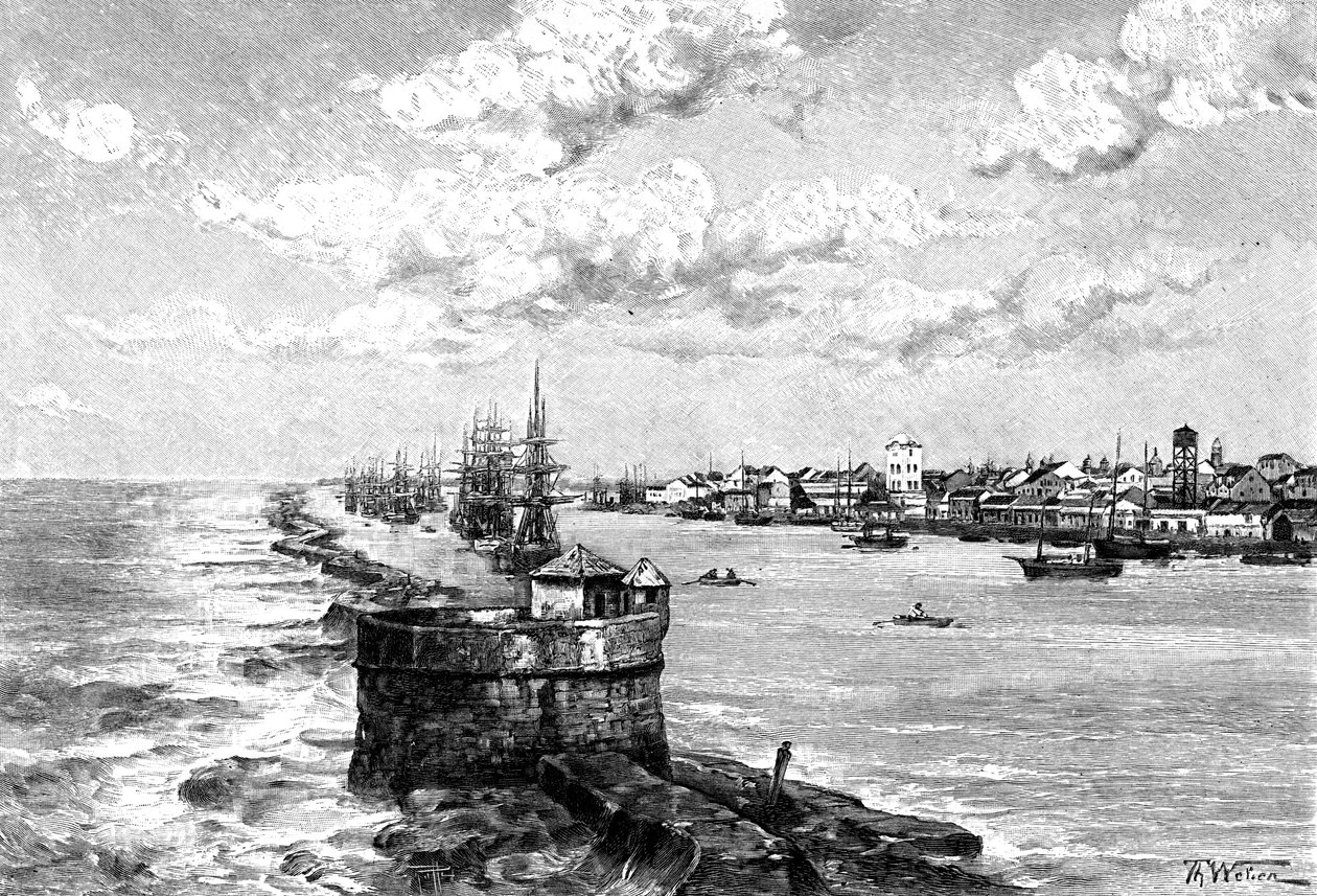 Hamnen i Recife, Brasilien, 1895 av Unbekannt