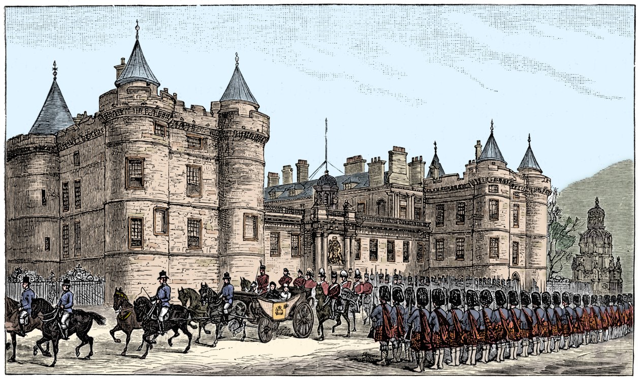 Drottningen lämnar Holyrood Palace, Edinburgh, 1886, 1900 av Unbekannt