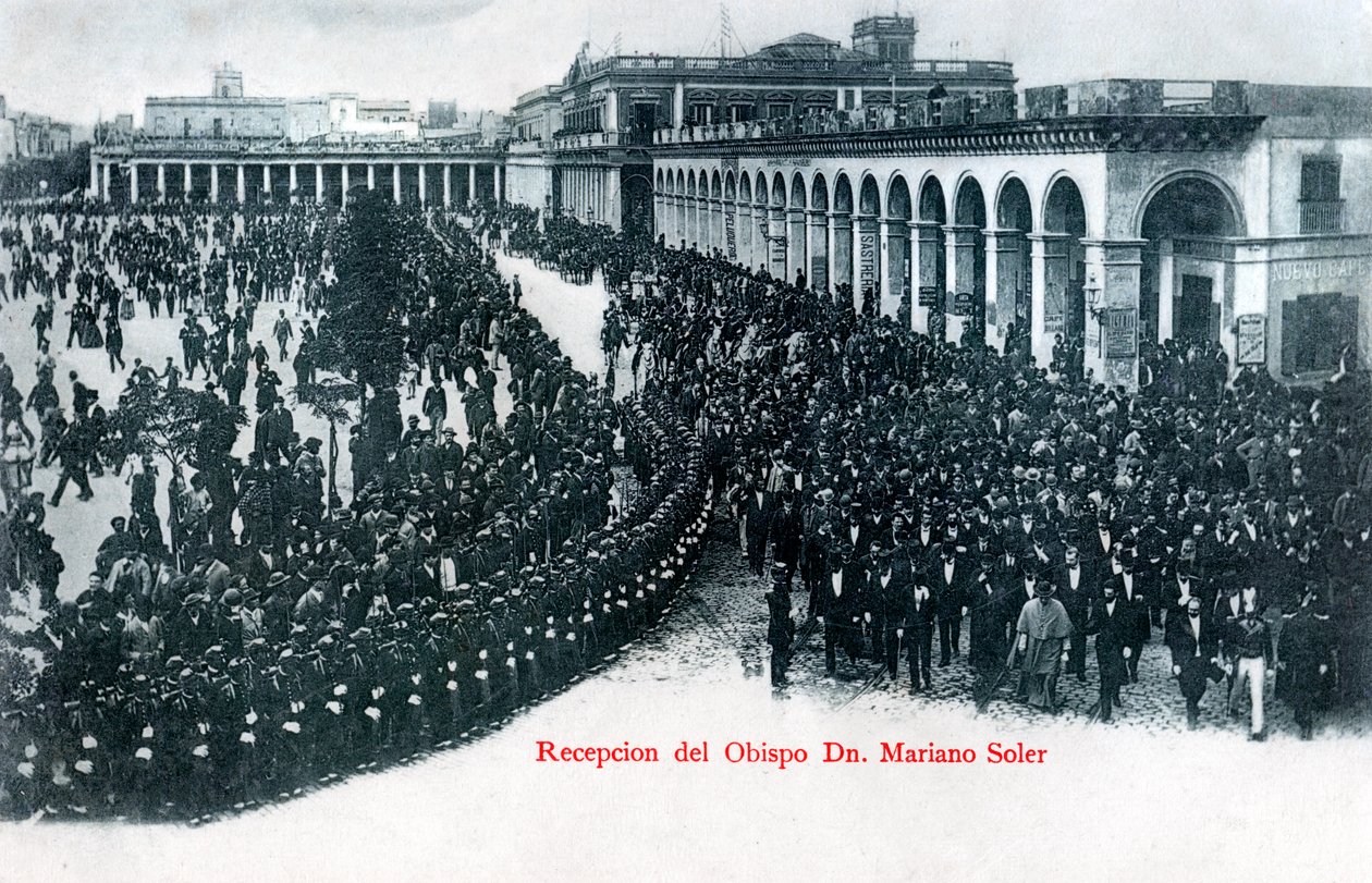 Mottagandet av biskop Mariano Soler, Montevideo, Uruguay, ca 1900-talet av Unbekannt