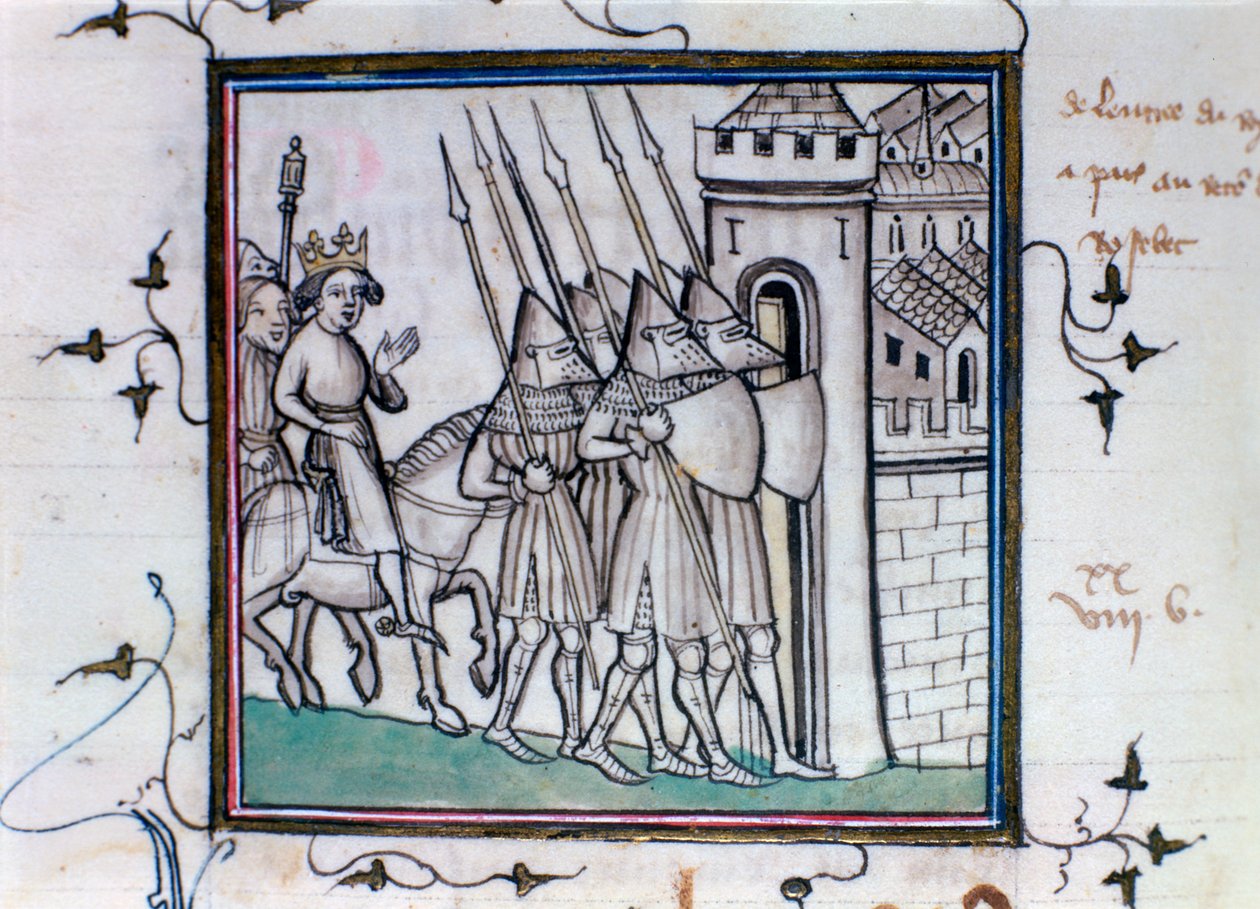 Charles VI av Frankrikes återkomst efter slaget vid Rosbecque, 1382, 1300-1400-talet av Unbekannt