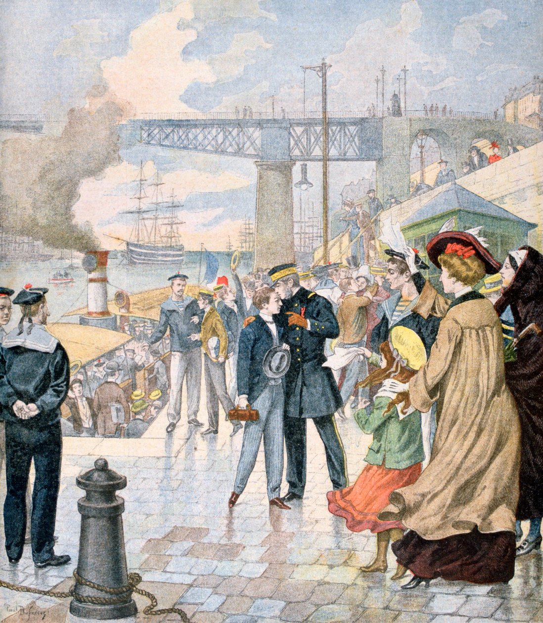 Återkomsten av fartyget Borda och ombordstigning av fartyget Fistots, Brest, Frankrike, 1902 av Unbekannt