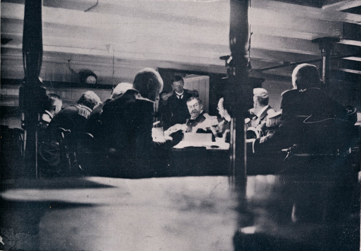 Scenen på segern under krigsrätten 1906 av Unbekannt