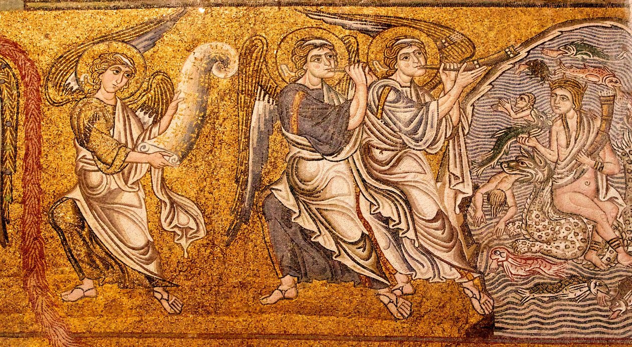 Havet gav upp sina döda The Last Judgement, Detail, 1100-talet av Unbekannt