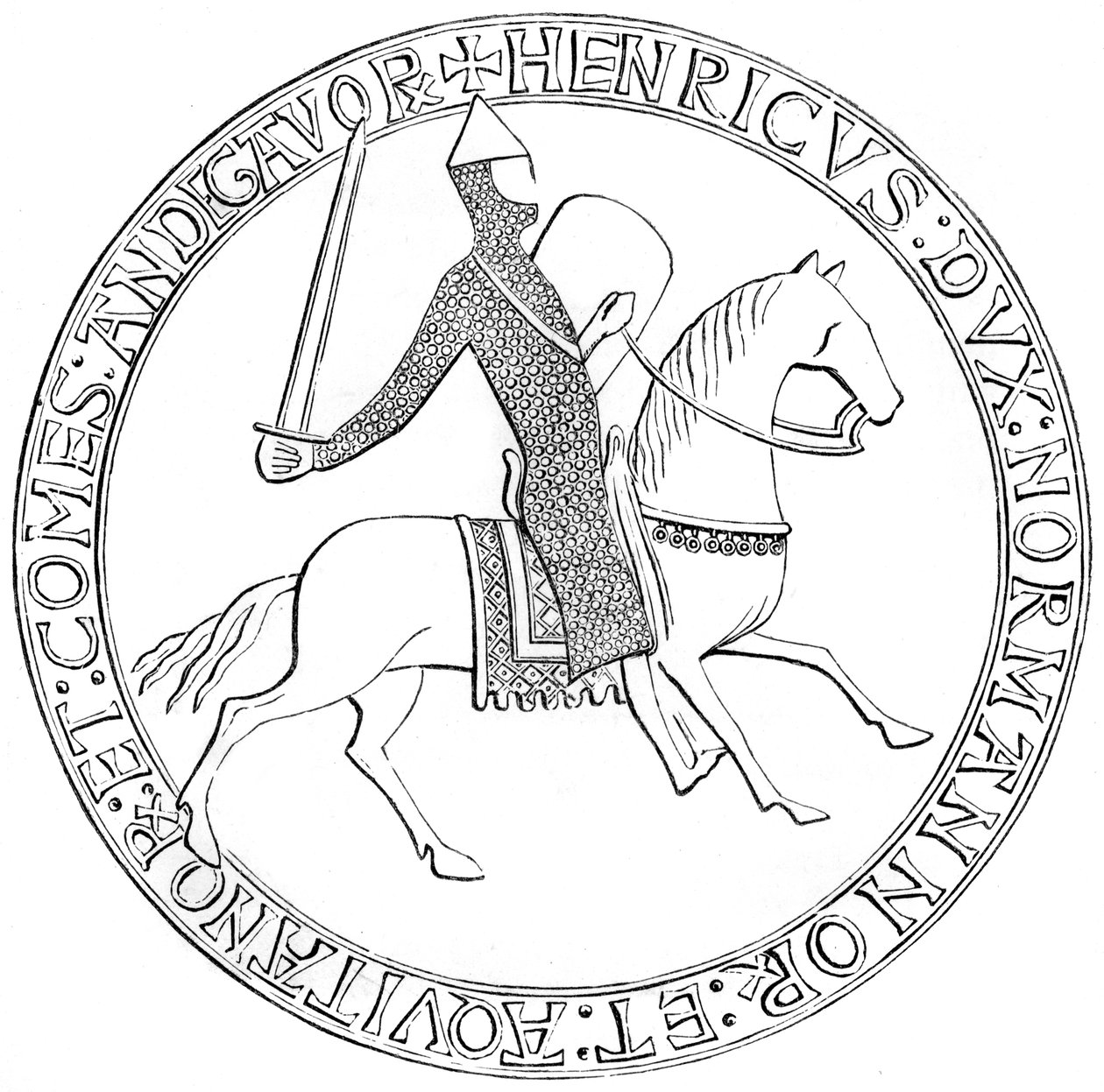 Sigill av kung Henrik II av England, 1100-talet av Unbekannt