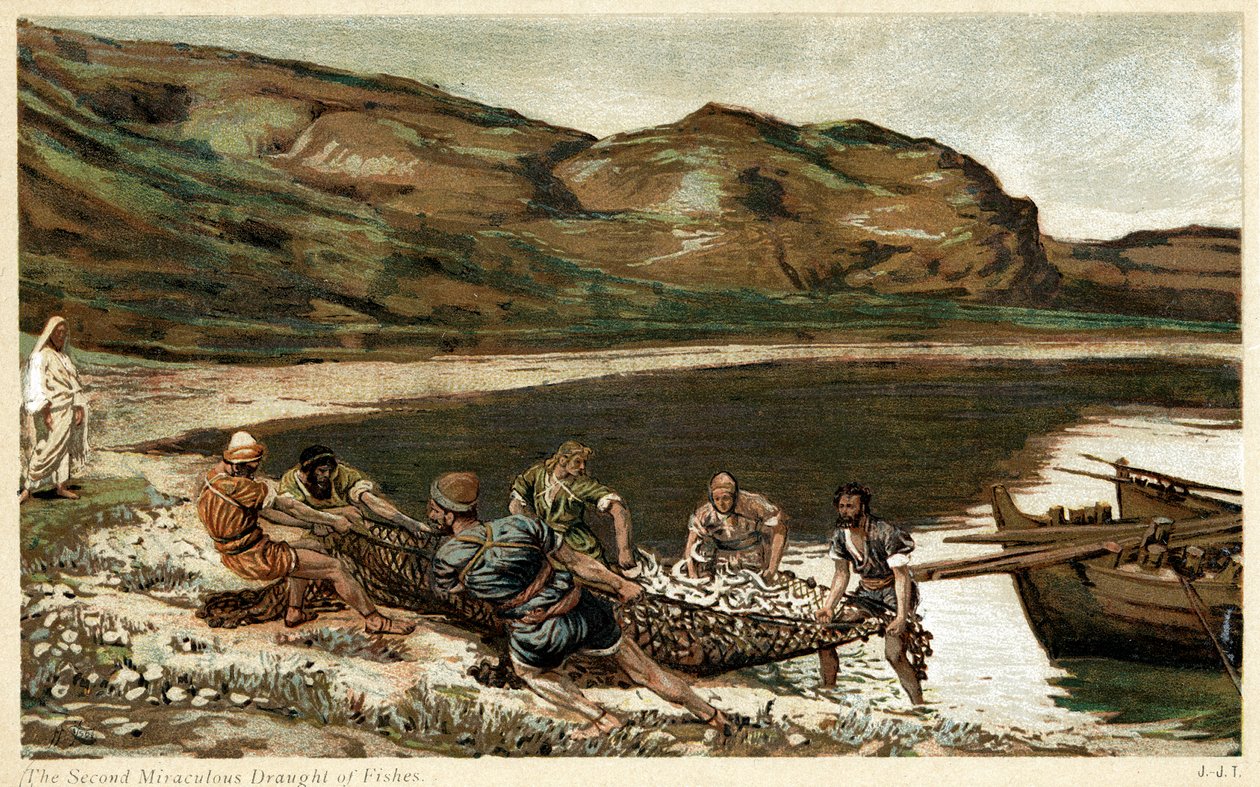 Det andra mirakulösa utkastet av fiskar, c1890 av Unbekannt