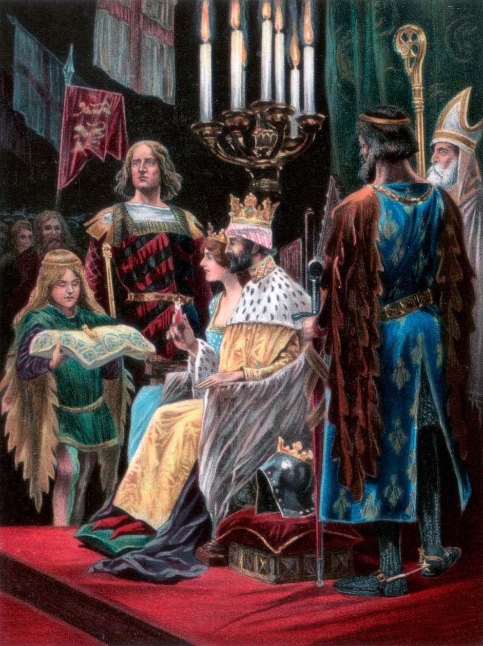 Den andra offren av Edward II, Westminster, 25 februari 1308, 1902 av Unbekannt