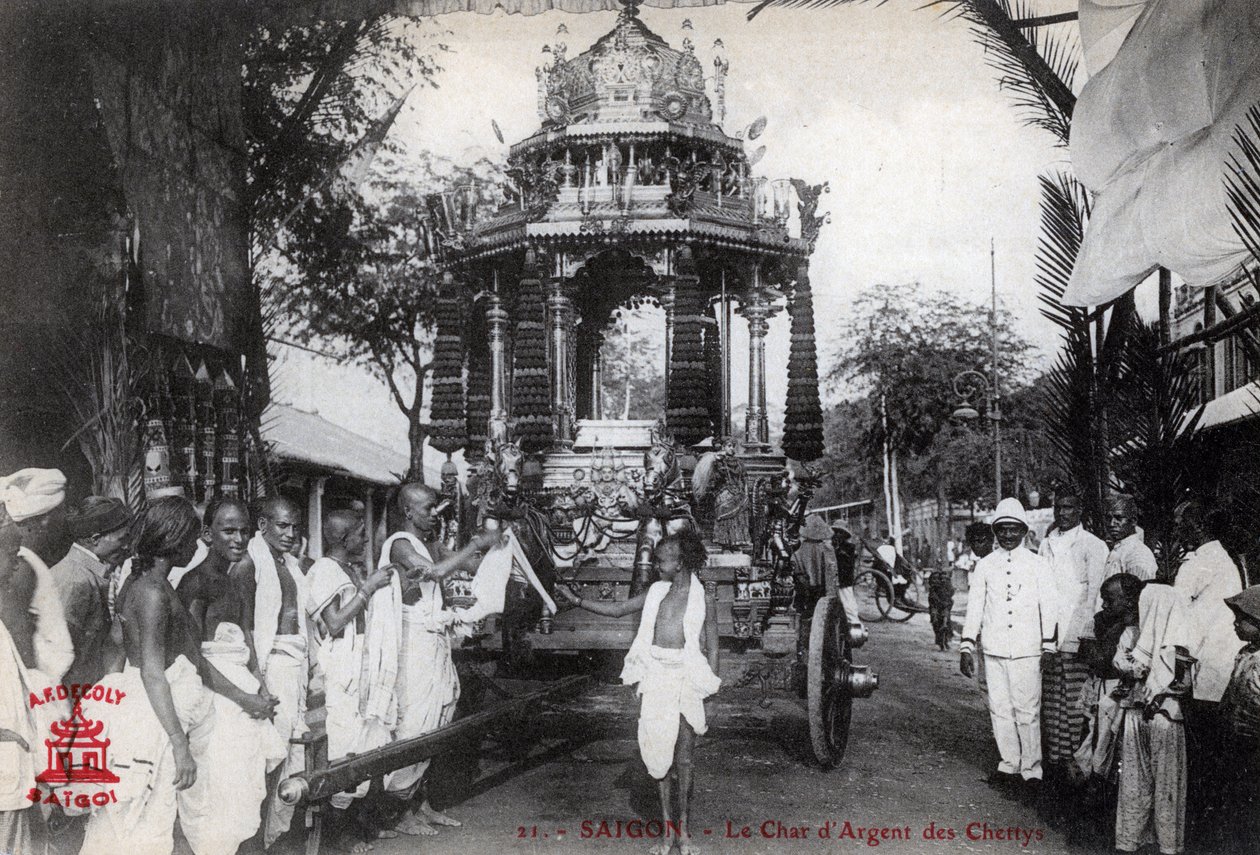 Chettiarernas silvervagn, Saigon, Vietnam, 1912 av Unbekannt