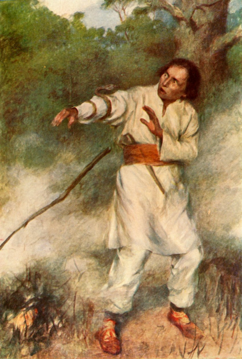 "Ormen flätade sig snabbt runt hans arm", 1917. av Unbekannt