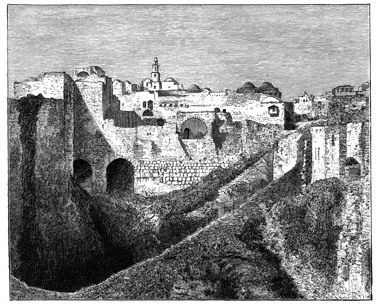 Jerusalems södra vallar, c1890 av Unbekannt