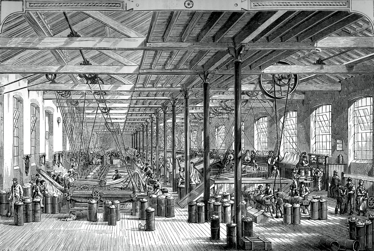 Spinningsrummet i Shadwell rope Works, c1880 av Unbekannt