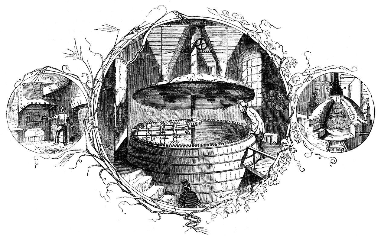 Stålhålet, mäsktunnan och kopparn, 1886 av Unbekannt