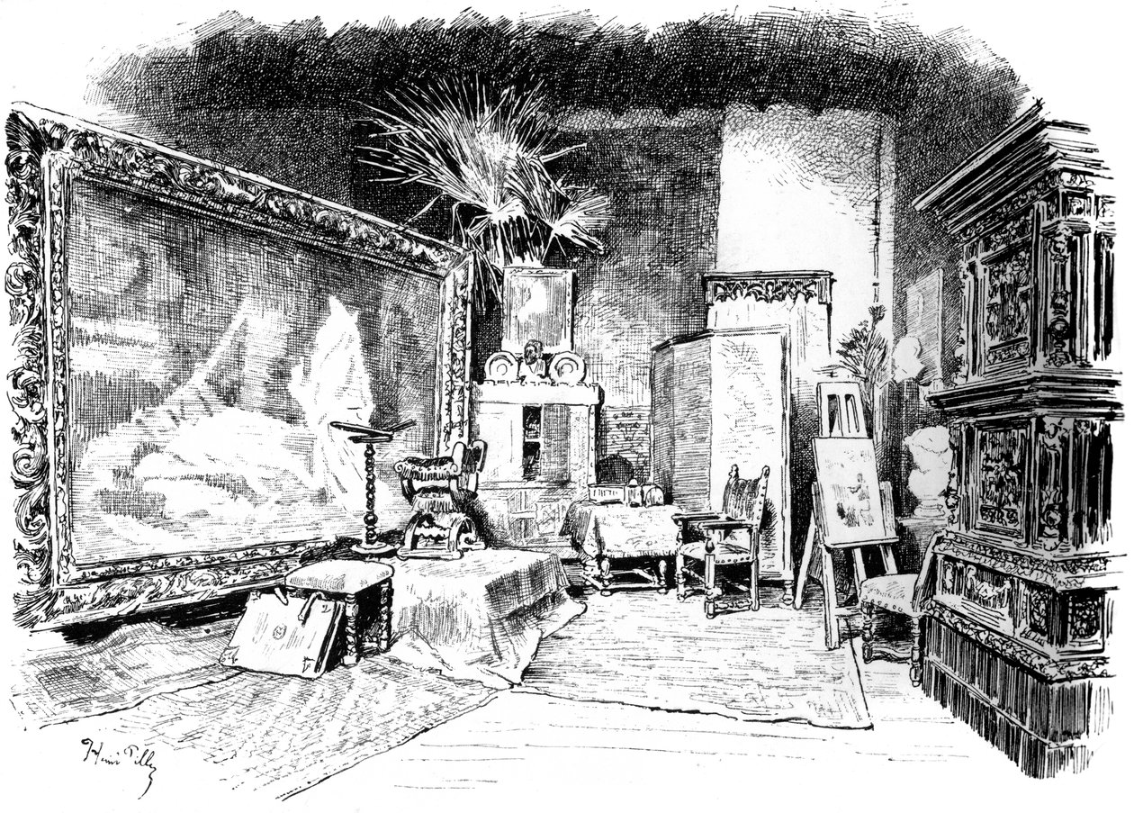 Karl von Pilotys ateljé, c1880-1882 av Unbekannt