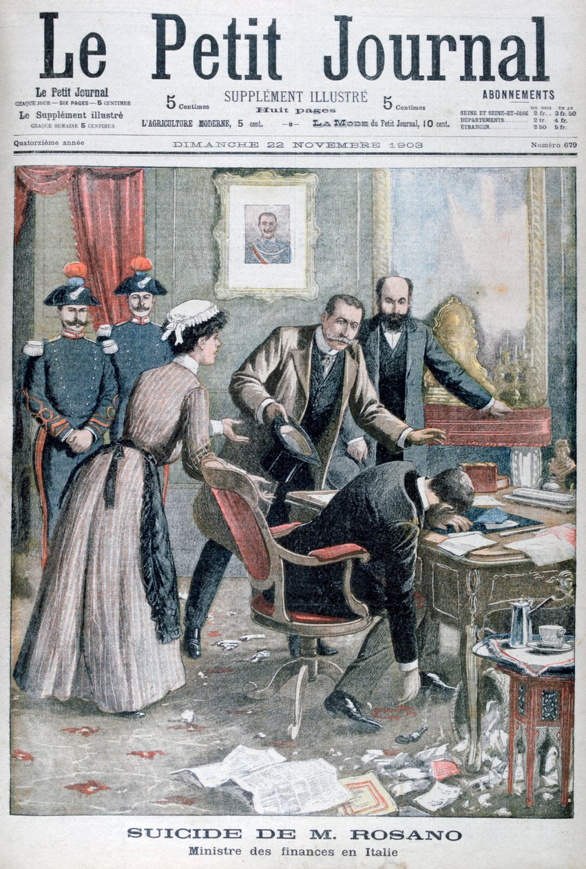 Signor Rosanos självmord, Italiens finansminister, Neapel, 1903 av Unbekannt