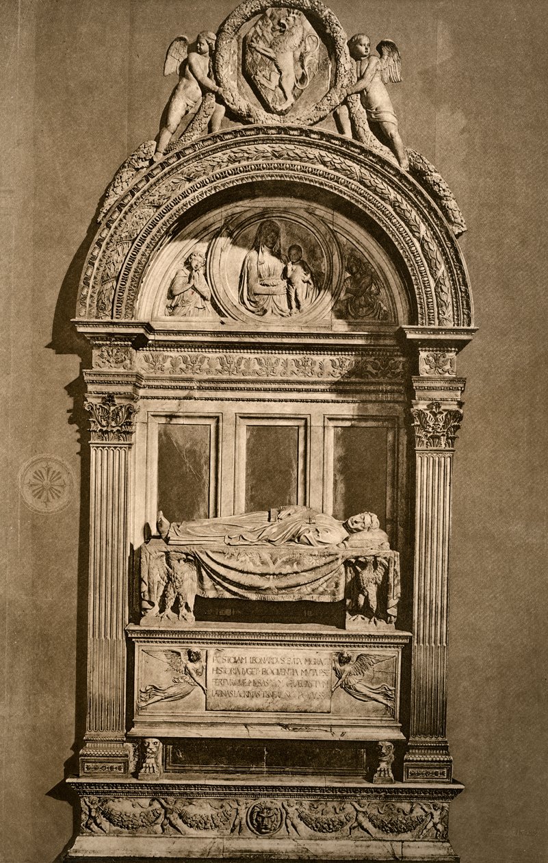 Leonardo Brunis grav c1369-1444, basilikan Santa Croce, Florens, 1882 av Unbekannt