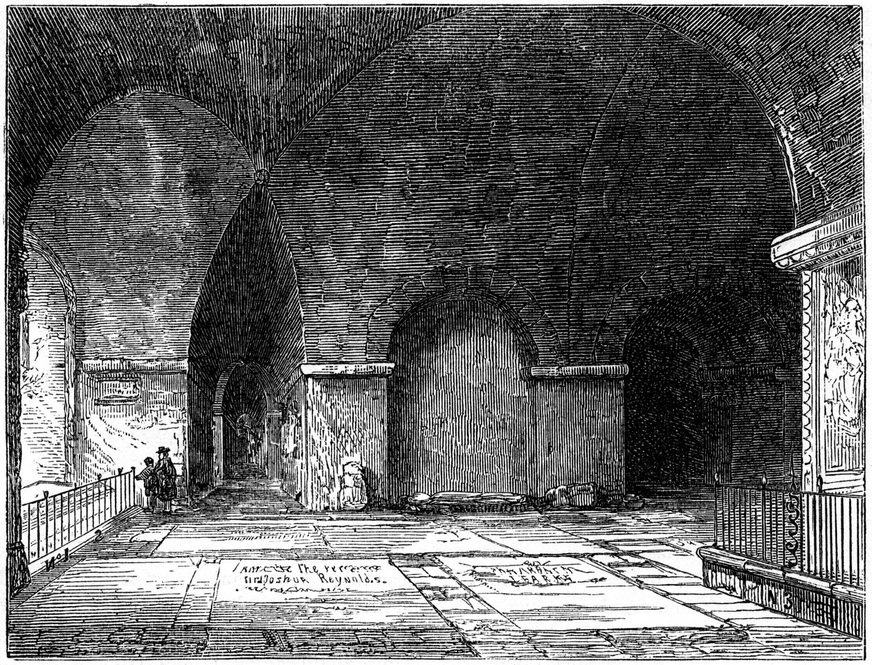 Sir Christopher Wrens grav 1632-1723, St Pauls Cathedral, London, 1800-talet av Unbekannt
