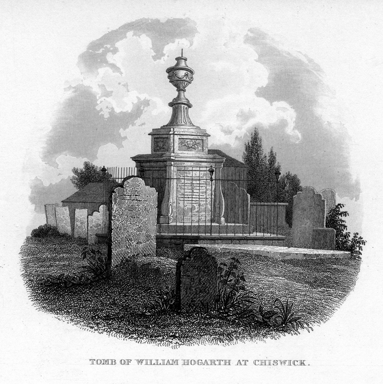 William Hogarths grav i Chiswick, 1840 av Unbekannt