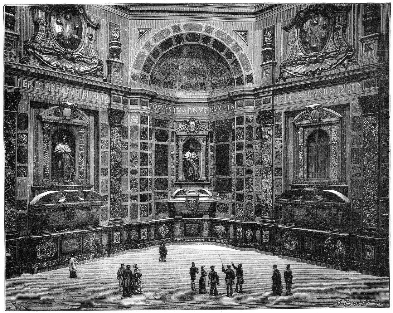 Graven till den siste i Medici-familjen, San Lorenzo-basilikan, Florens, Italien, 1882 av Unbekannt