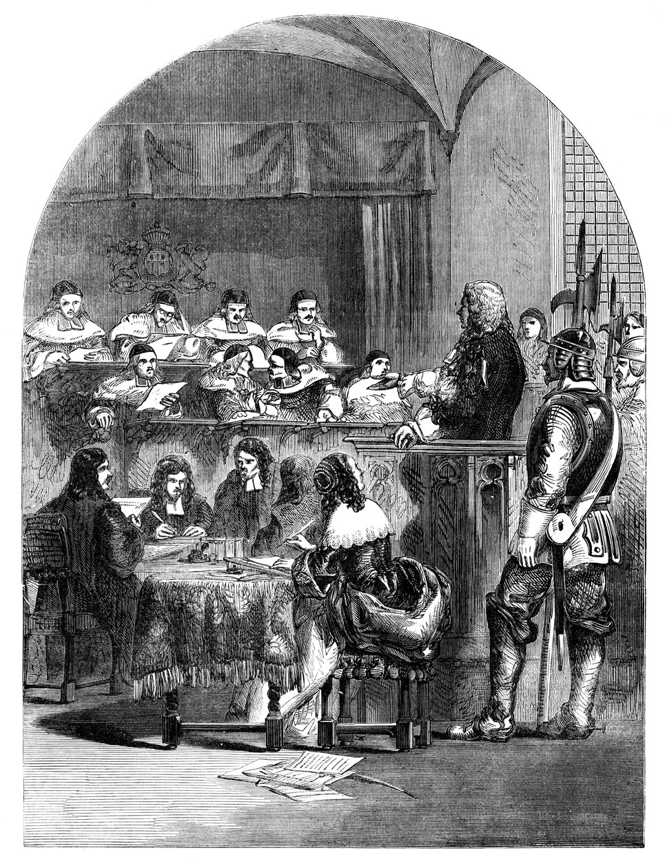 Rättegången mot Lord William Russell 1639-1683, engelsk politiker, c1902 av Unbekannt
