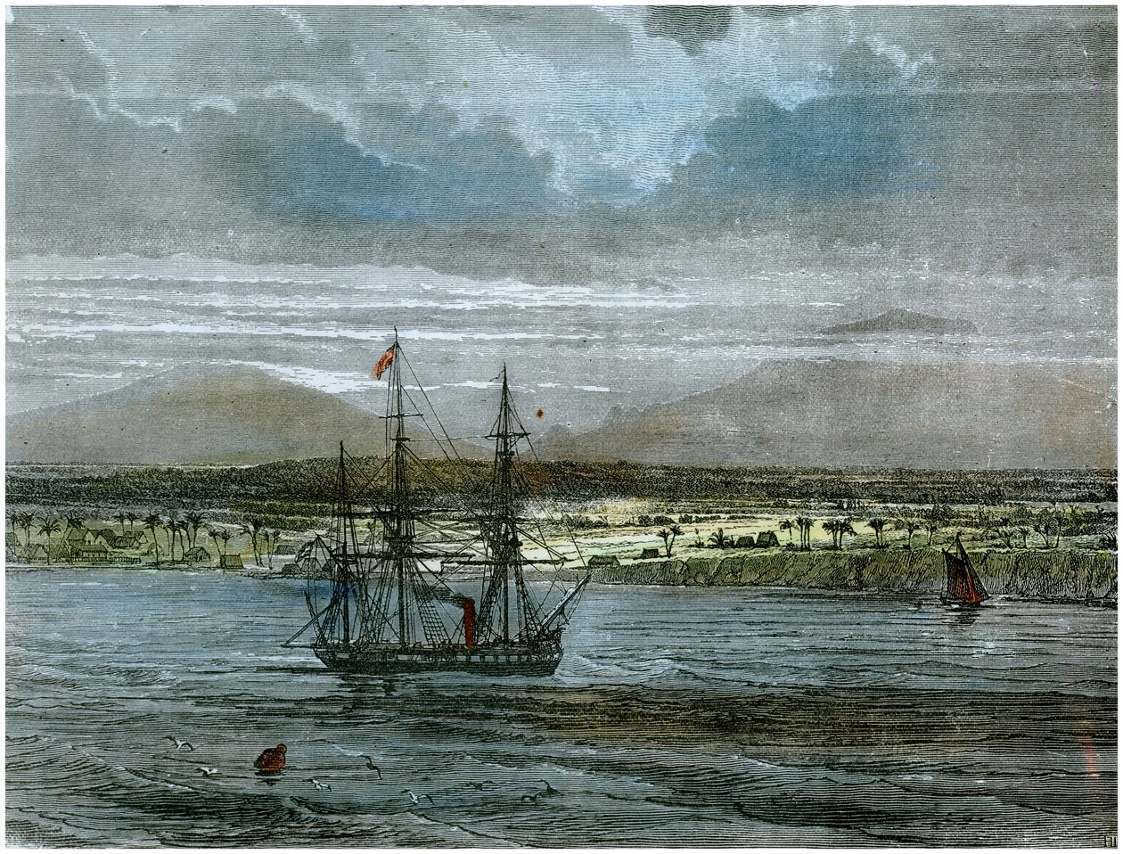 Vulkanerna Mauna Loa och Manua Kea, Hawaii, c1880 av Unbekannt