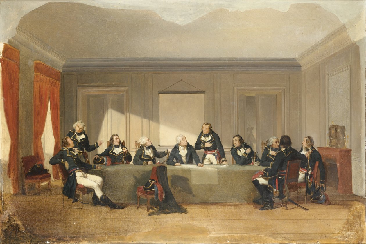 Krigsrådet i Courtrai den 26 juni 1792 av Unbekannt