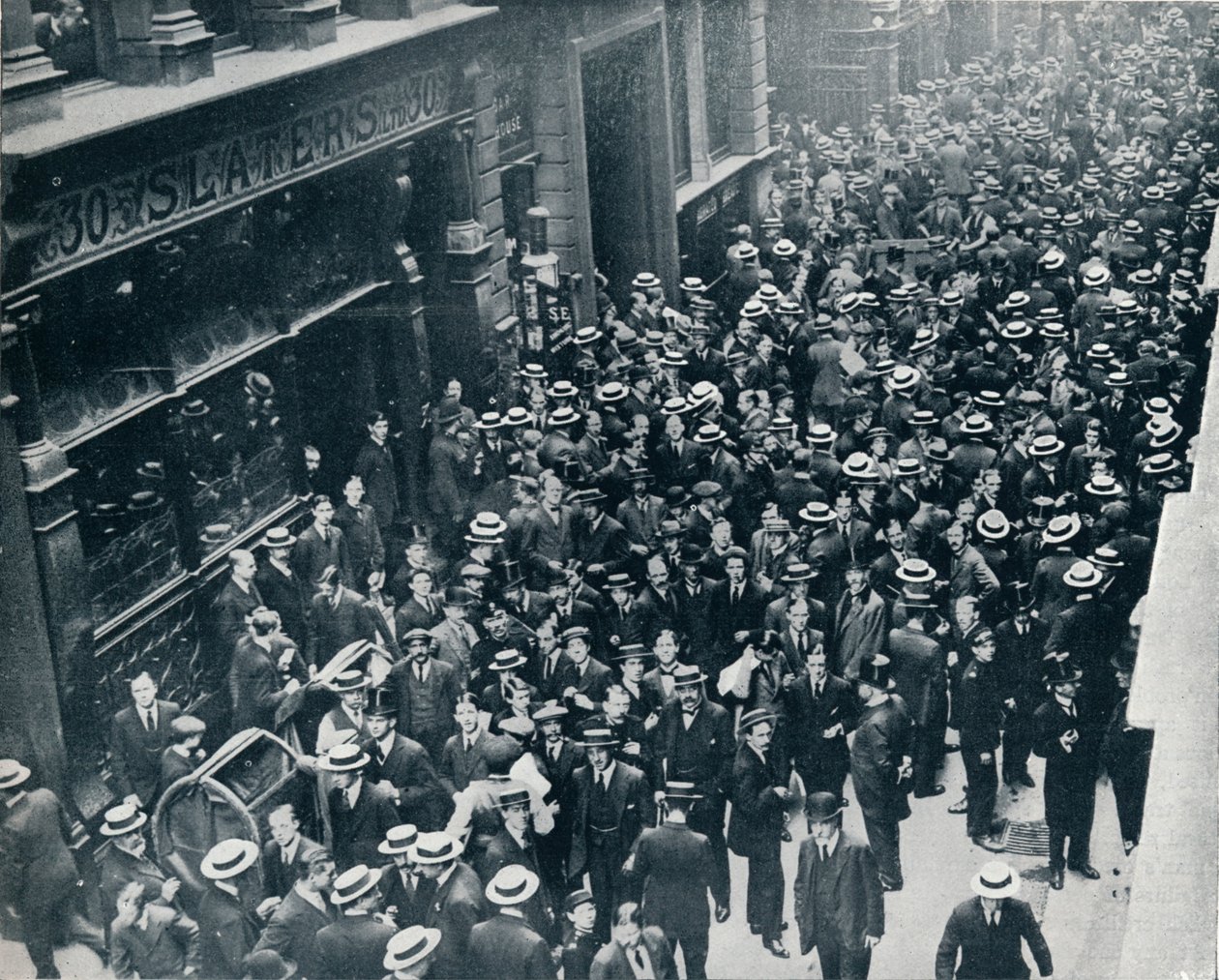 Krigetskrisen i staden: Londonbörsens stängning, 1914 av Unbekannt