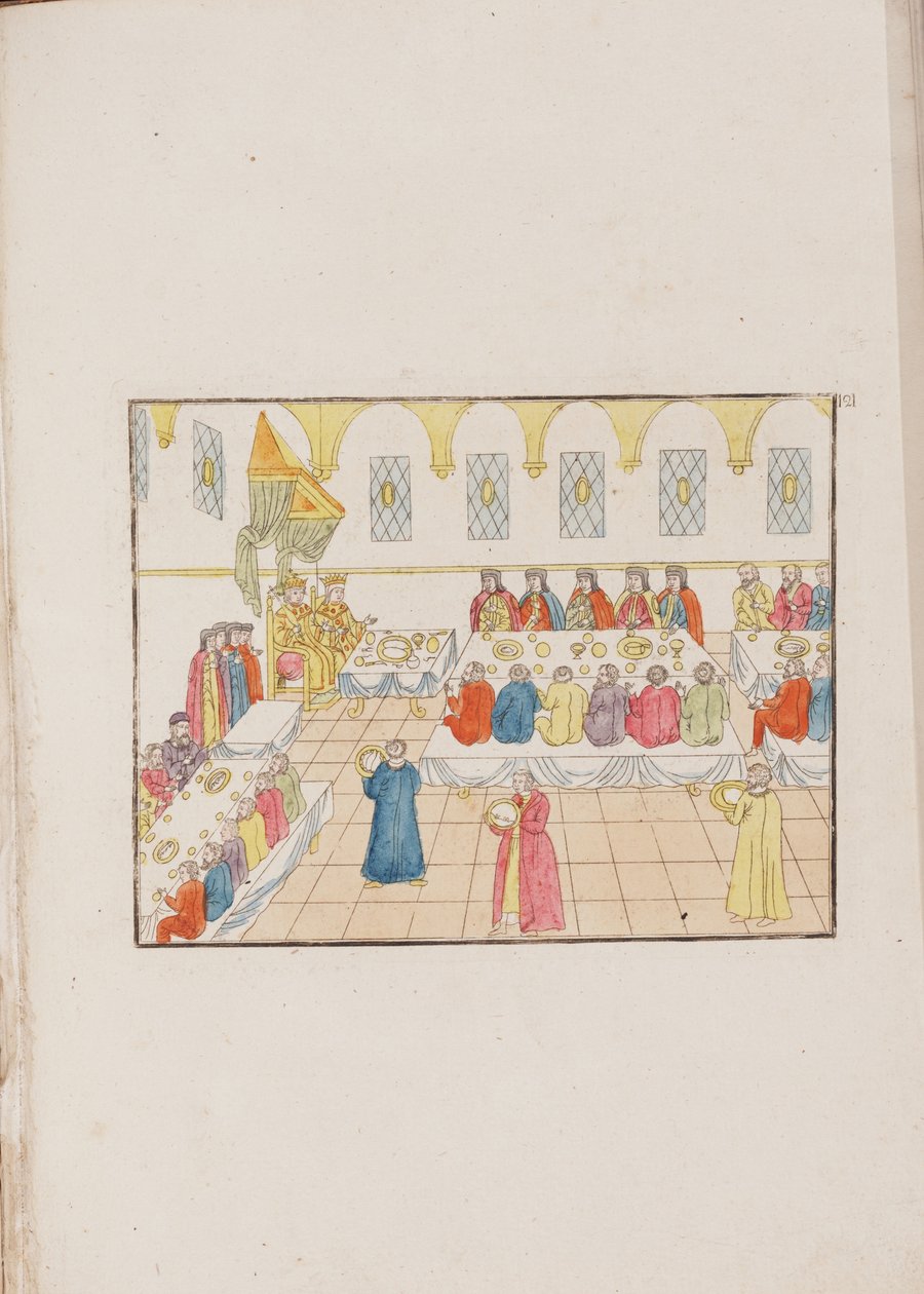 Bröllopsceremonin för tsar Mikhail Feodorovich och Yevdokiya Lukyanovna, 1810 av Unbekannt