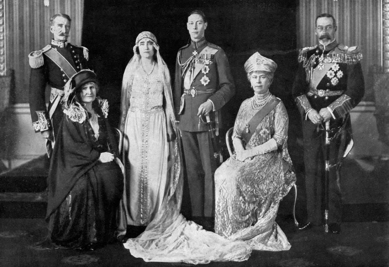 Bröllopet mellan hertigen av York och Lady Elizabeth Bowes-Lyon, 1923 av Unbekannt