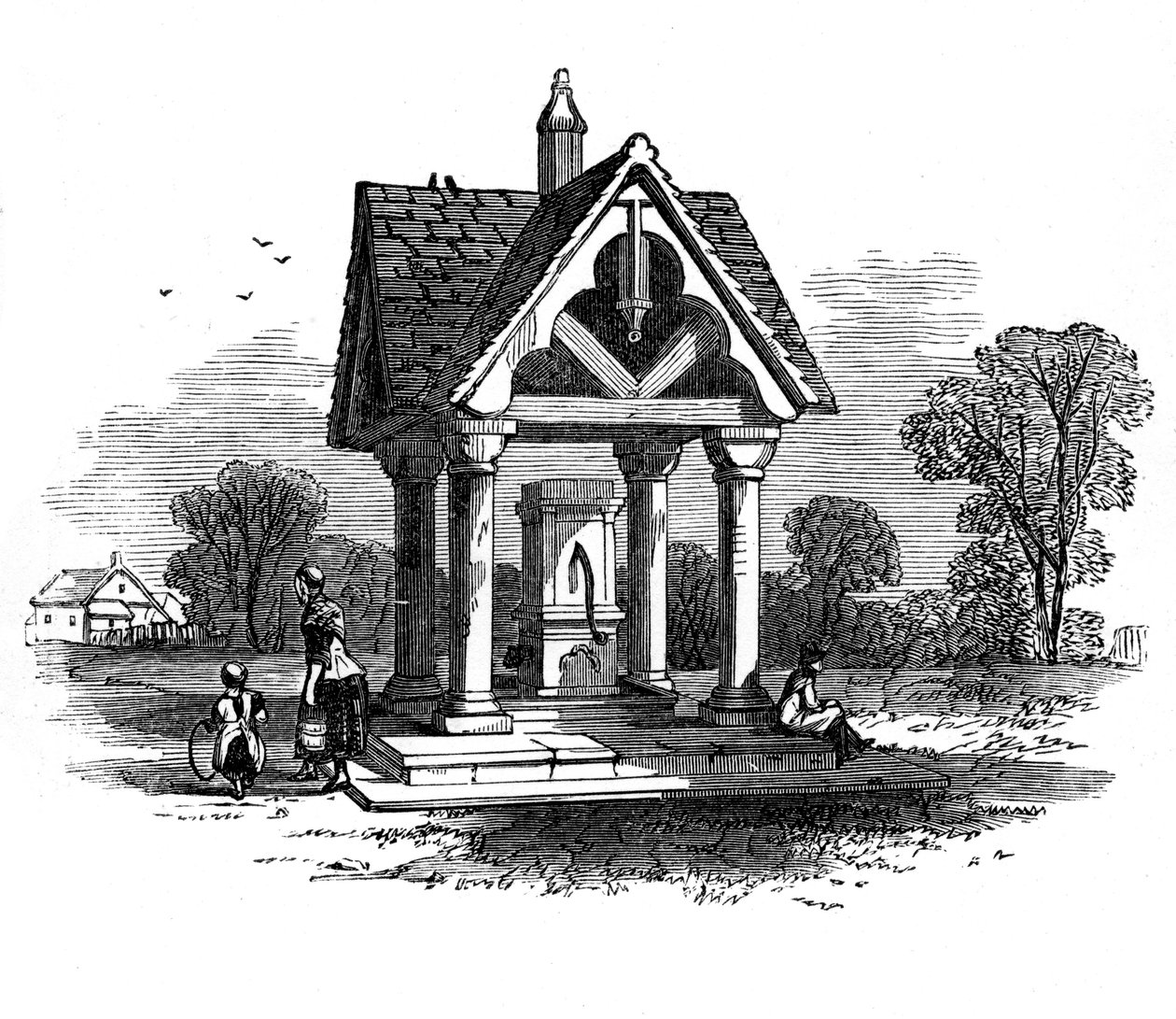 Brunnen på Ockley Green, Surrey, 1800-talet av Unbekannt
