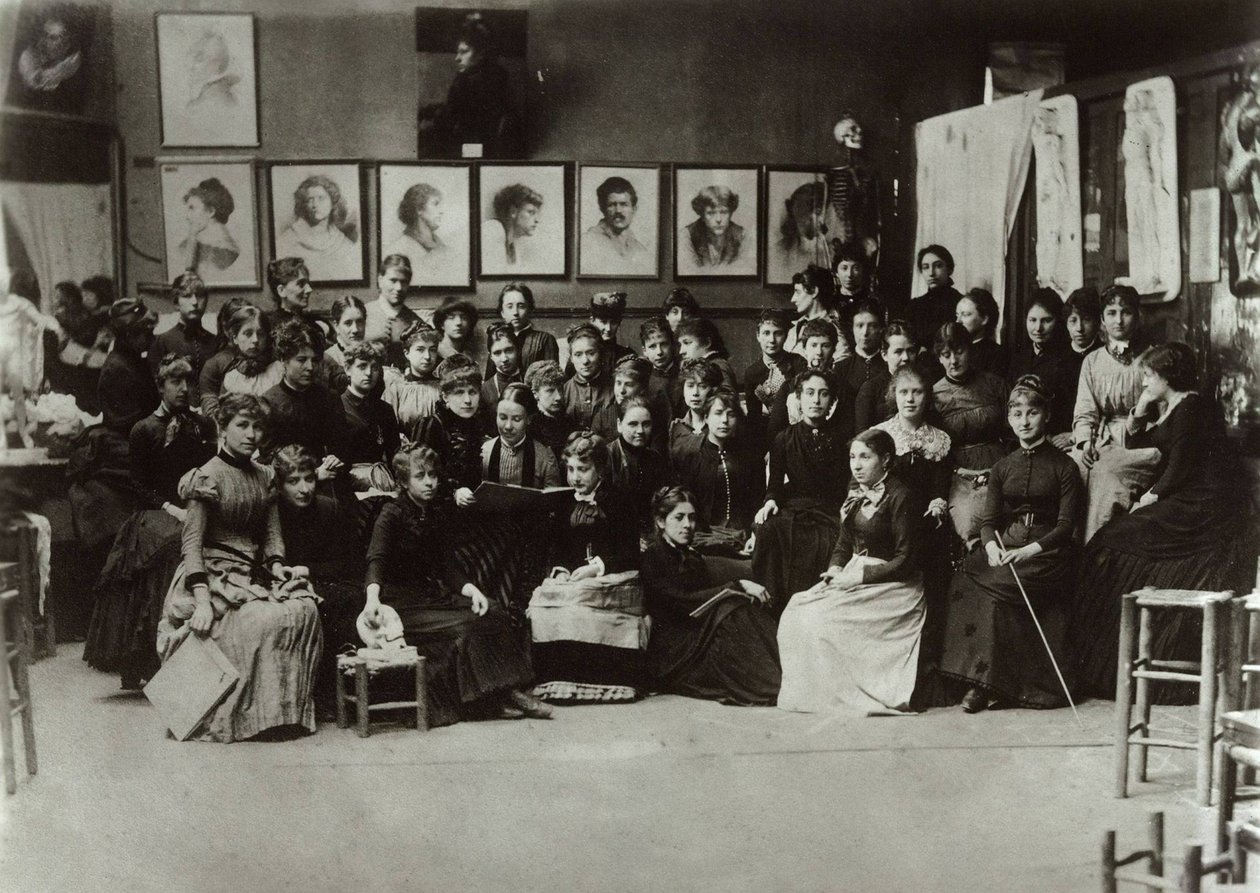 Kvinnorna vid Académie Julian, 1880-1890. av Unbekannt