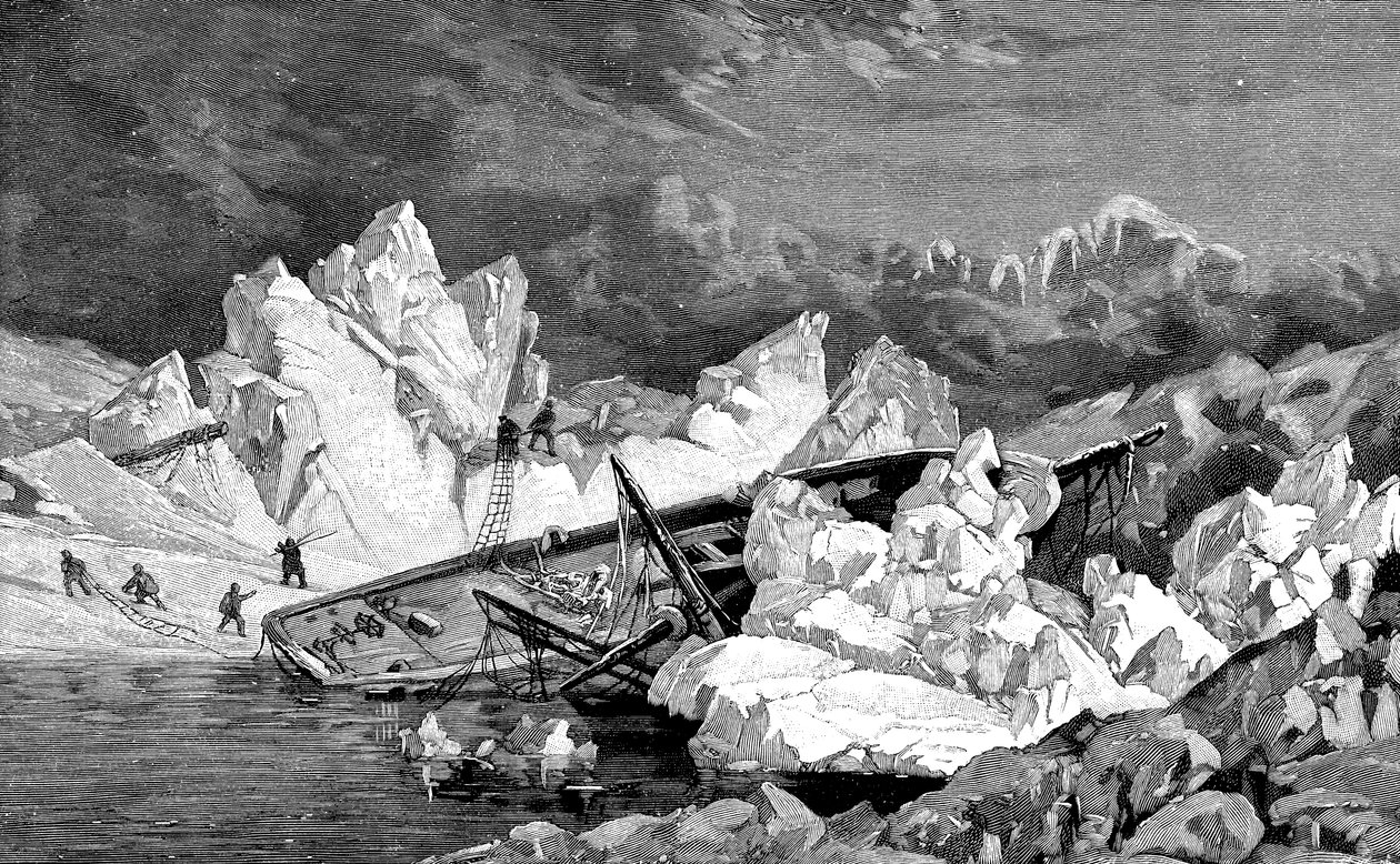 Vraket av Hansan. Andra tyska nordpolarexpeditionen, 1870 av Unbekannt