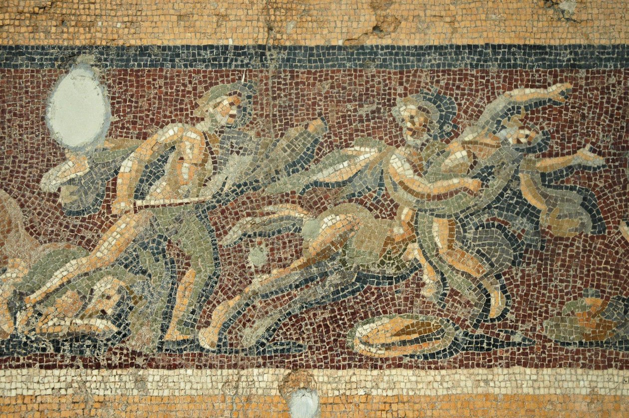 Teater Scene Mosaic, från Daphne, Turkiet av Unbekannt