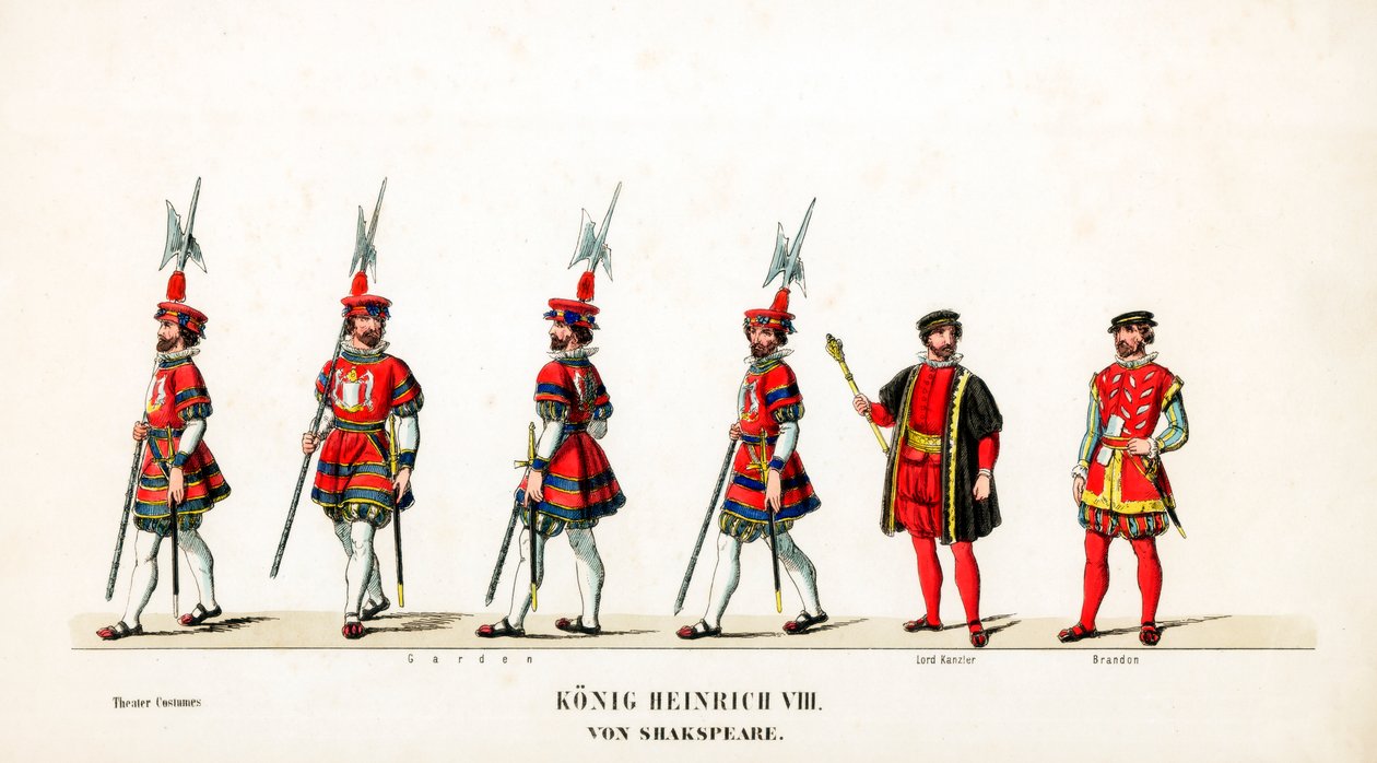 Teaterkostymdesign för Shakespeares pjäs Henry VIII, 1800-talet av Unbekannt