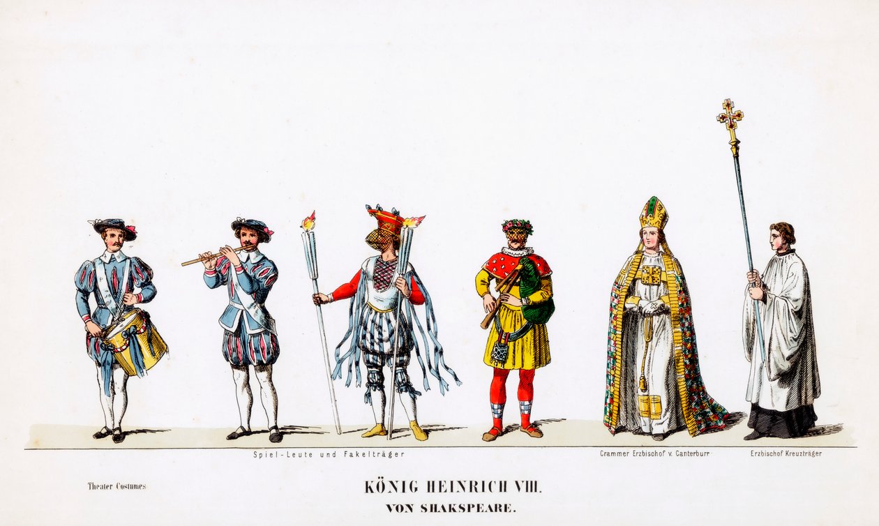Teaterkostymdesign för Shakespeares pjäs Henry VIII, 1800-talet av Unbekannt