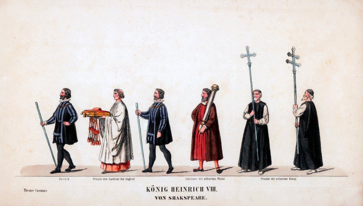 Teaterkostymdesign för Shakespeares pjäs Henry VIII, 1800-talet av Unbekannt