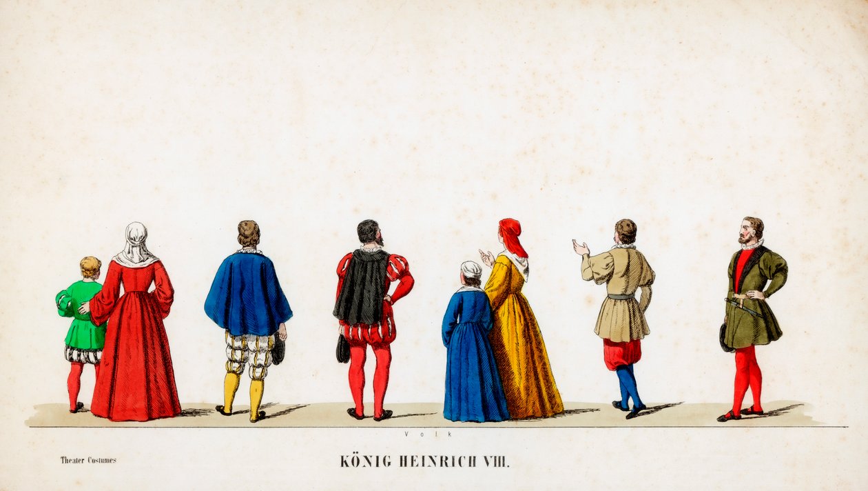 Teaterkostymdesign för Shakespeares pjäs Henry VIII, 1800-talet av Unbekannt