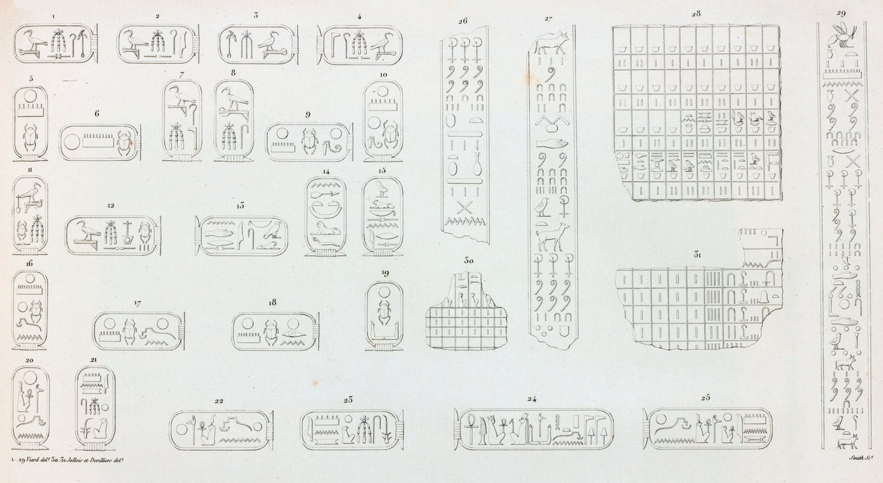 Thebe: Karnak, hieroglyfer av Unbekannt
