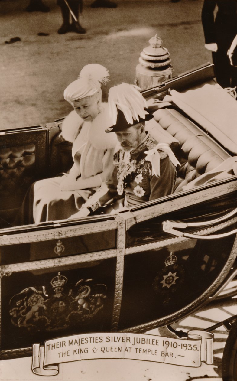 Deras Majestät Silverjubileum 1910-1935. Kungen och drottningen på Temple Bar, 1935. av Unbekannt