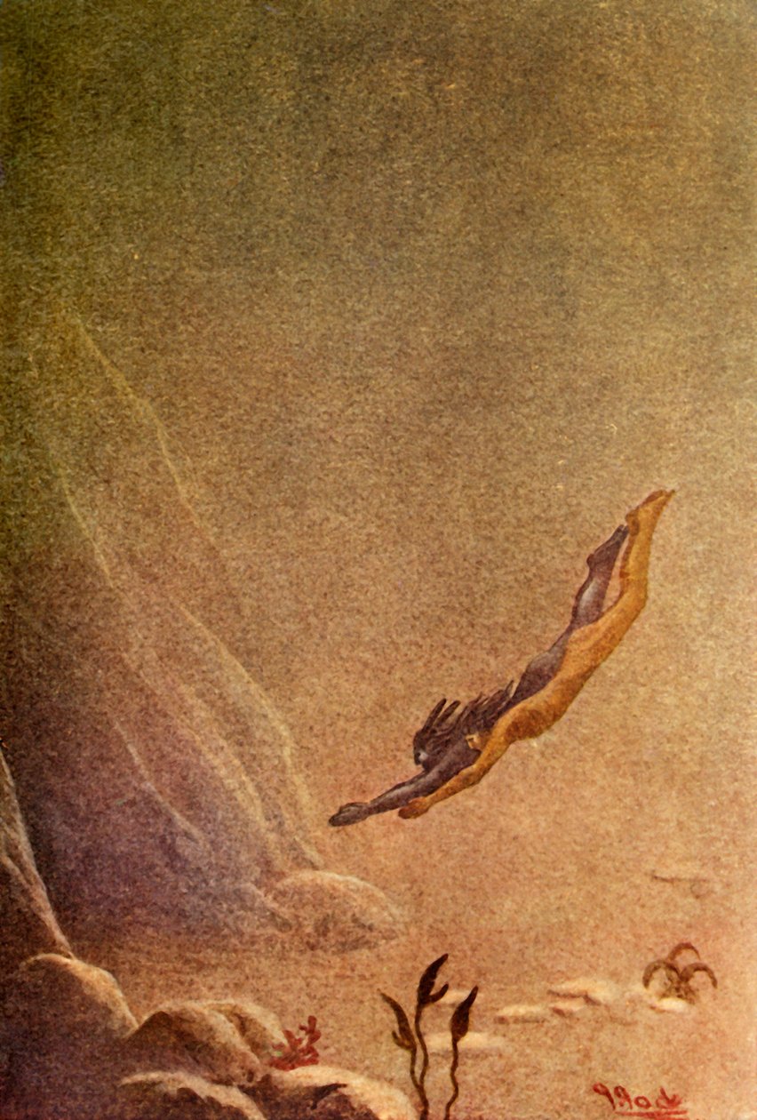 "De anlände till vattengudens boning", 1914. av Unbekannt