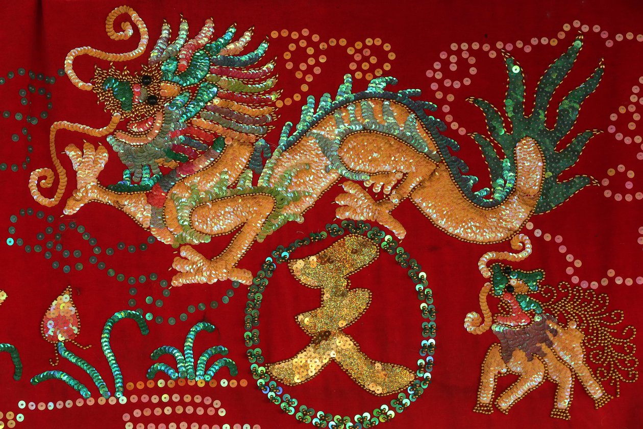 Thien Hau taoistiska tempel. Drake. Drake. Ho Chi Minh City. Vietnam av Unbekannt