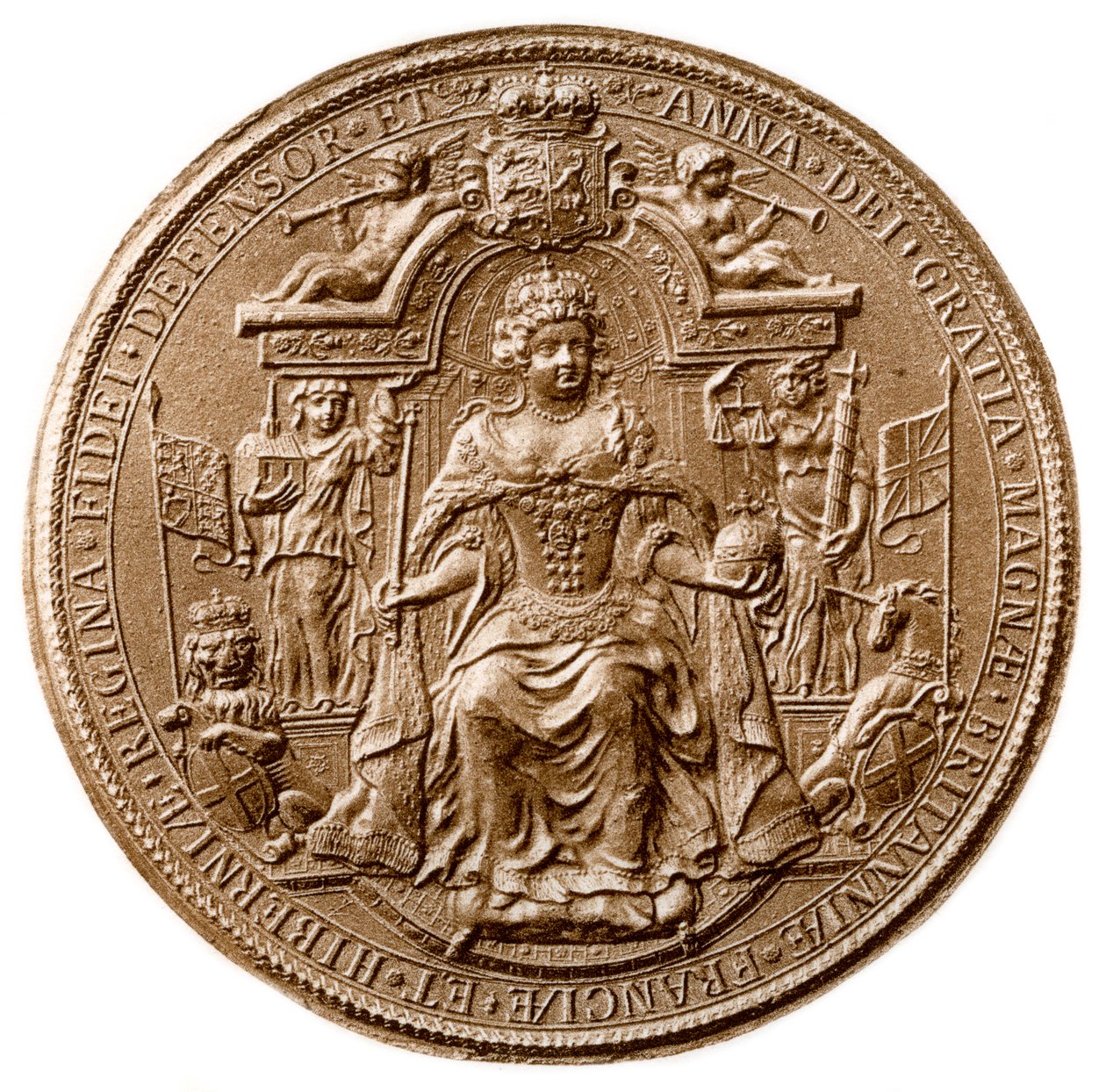 Drottning Annes tredje stora sigill, framsida, 1702-1714 1906 av Unbekannt