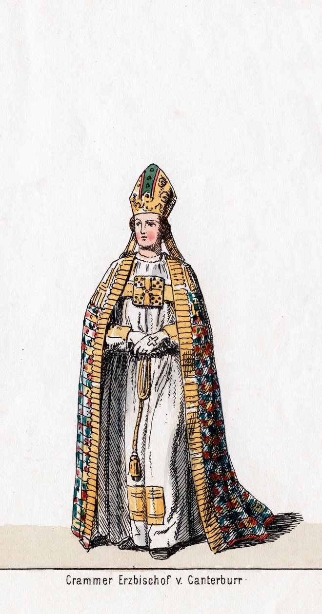 Thomas Cranmer, kostymdesign för Shakespeares pjäs, Henry VIII, 1800-talet av Unbekannt