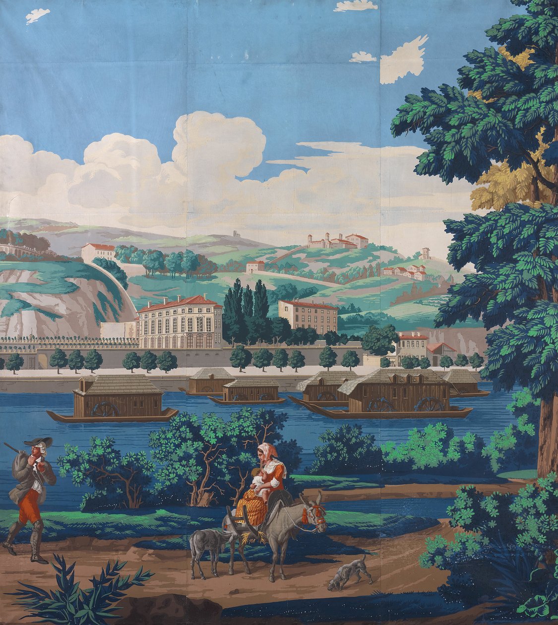 Tre sammanfogade paneler: The Views of Lyon, Frankrike, första upplagan, 1821. av Unbekannt