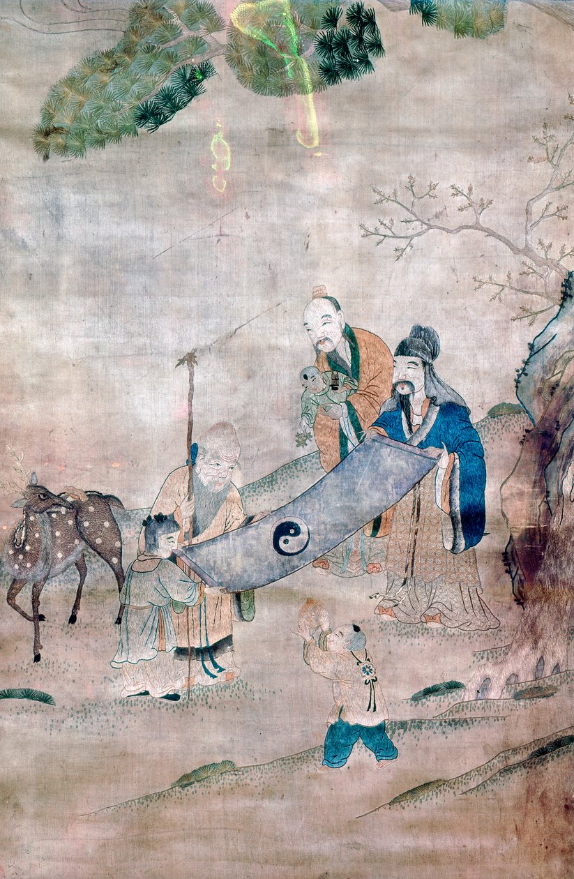 Tre vismän i Tai Chi, kinesiska, 1600- eller 1700-tal av Unbekannt