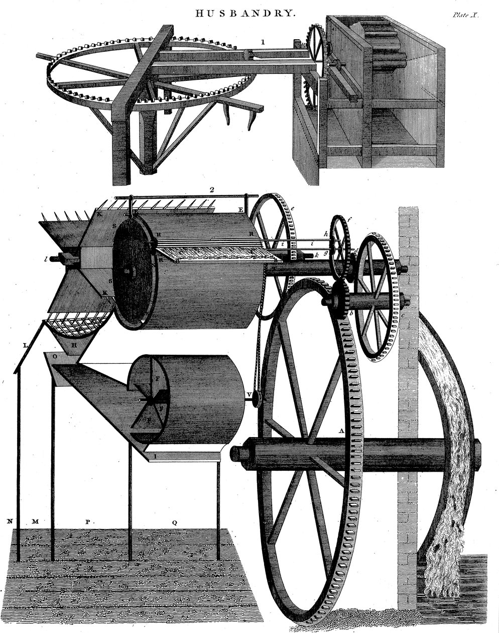 Tröskmaskin av Andrew Meikle, skotsk uppfinnare och millwright, 1811 av Unbekannt