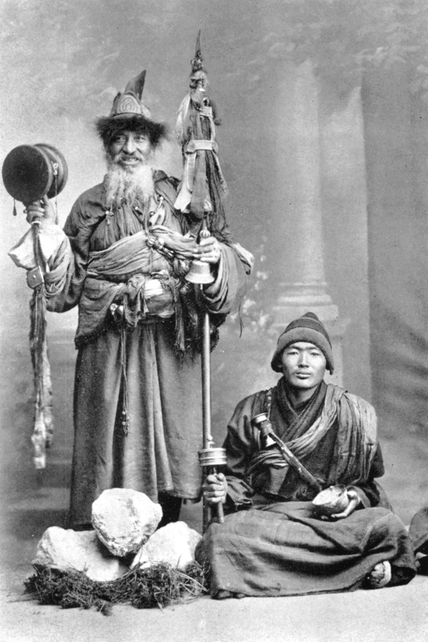 Tibetanska predikanter, c1910 av Unbekannt
