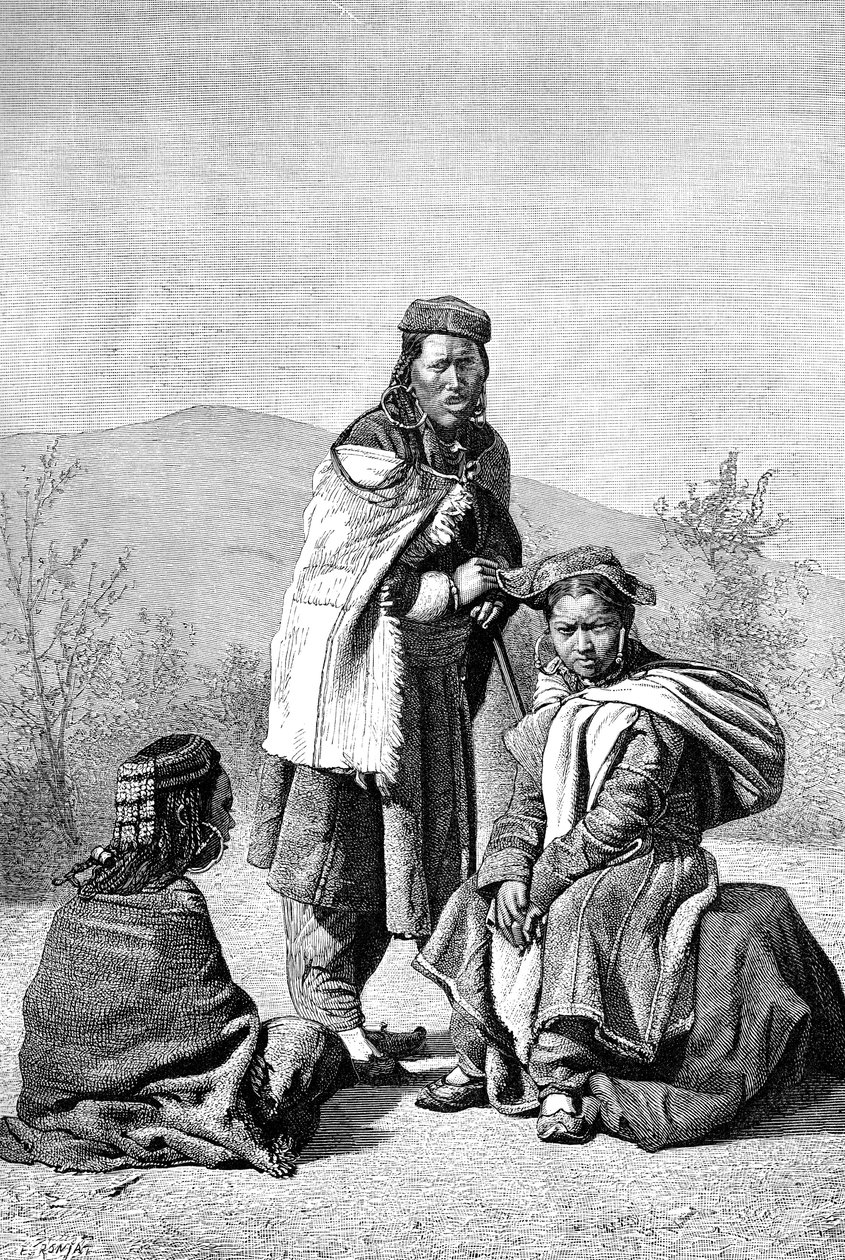 Tibetanska kvinnor i Ladakh, 1895 av Unbekannt