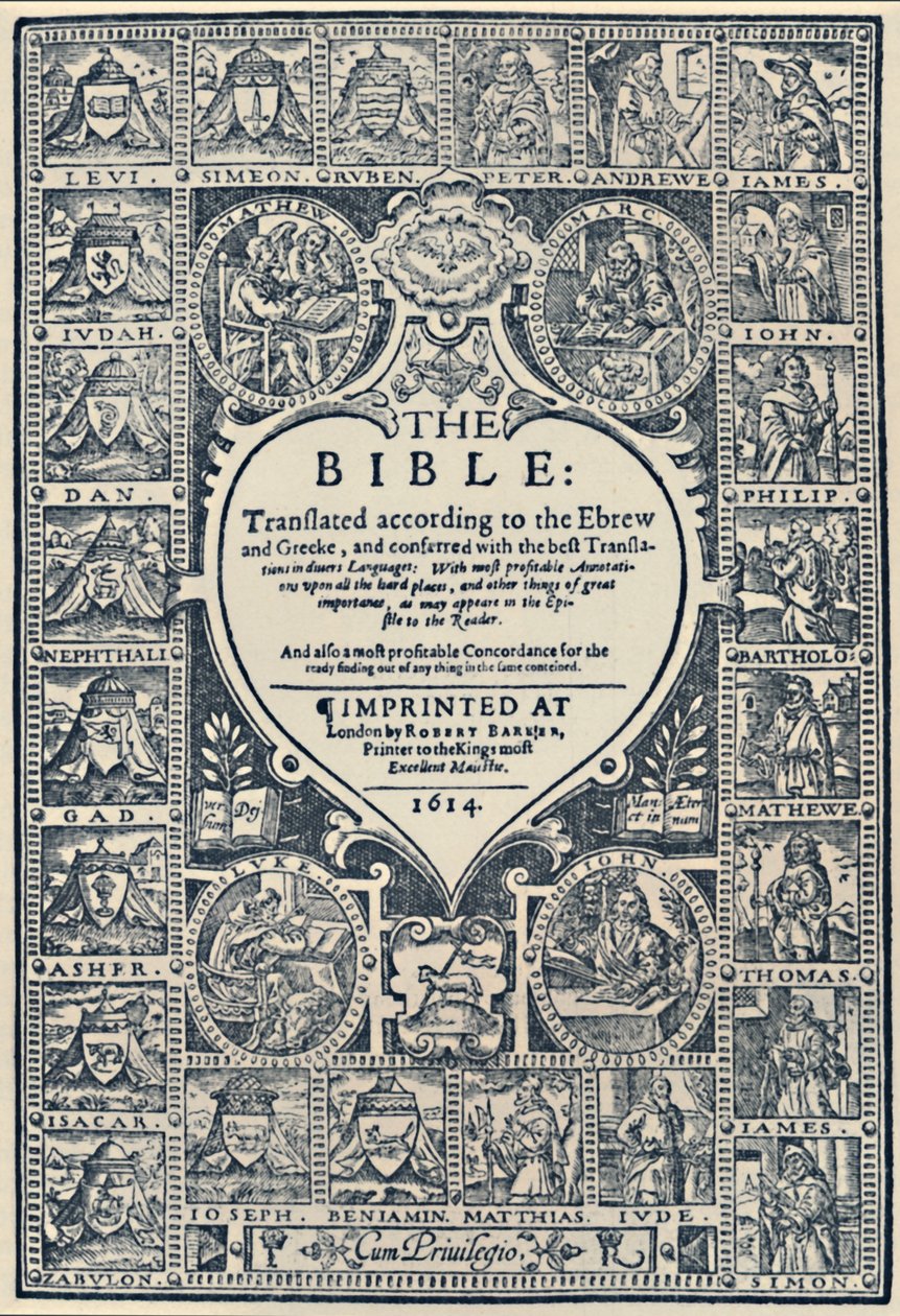 Genèvebibelns titelsida, 1614, 1947 av Unbekannt