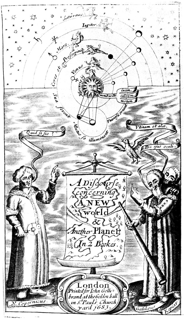 Titelsidan för A Discourse Concerning a New World & Another Planet av John Wilkins, 1683 av Unbekannt