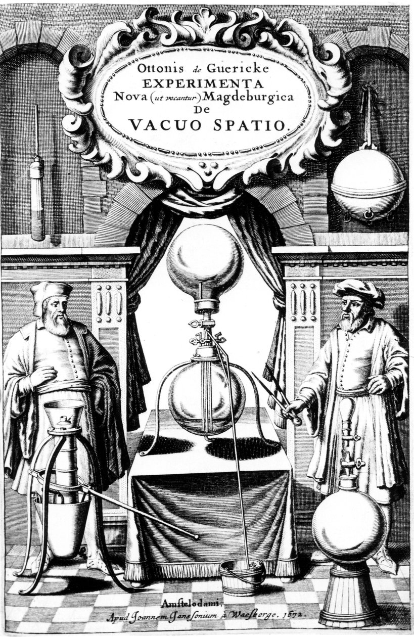 Titelsidan för New Experiments, som de kallar Magdeburgica: The Vacuum Space, Amsterdam, 1672 av Unbekannt