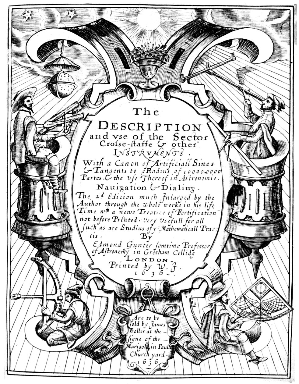 Titelsidan för The Description and Use of the Sector av Edmund Gunter, 1636 av Unbekannt